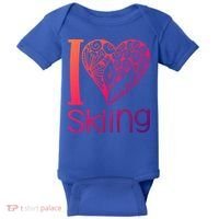 I Love Skiing For Ski Lovers Gift Baby Bodysuit thumb 0