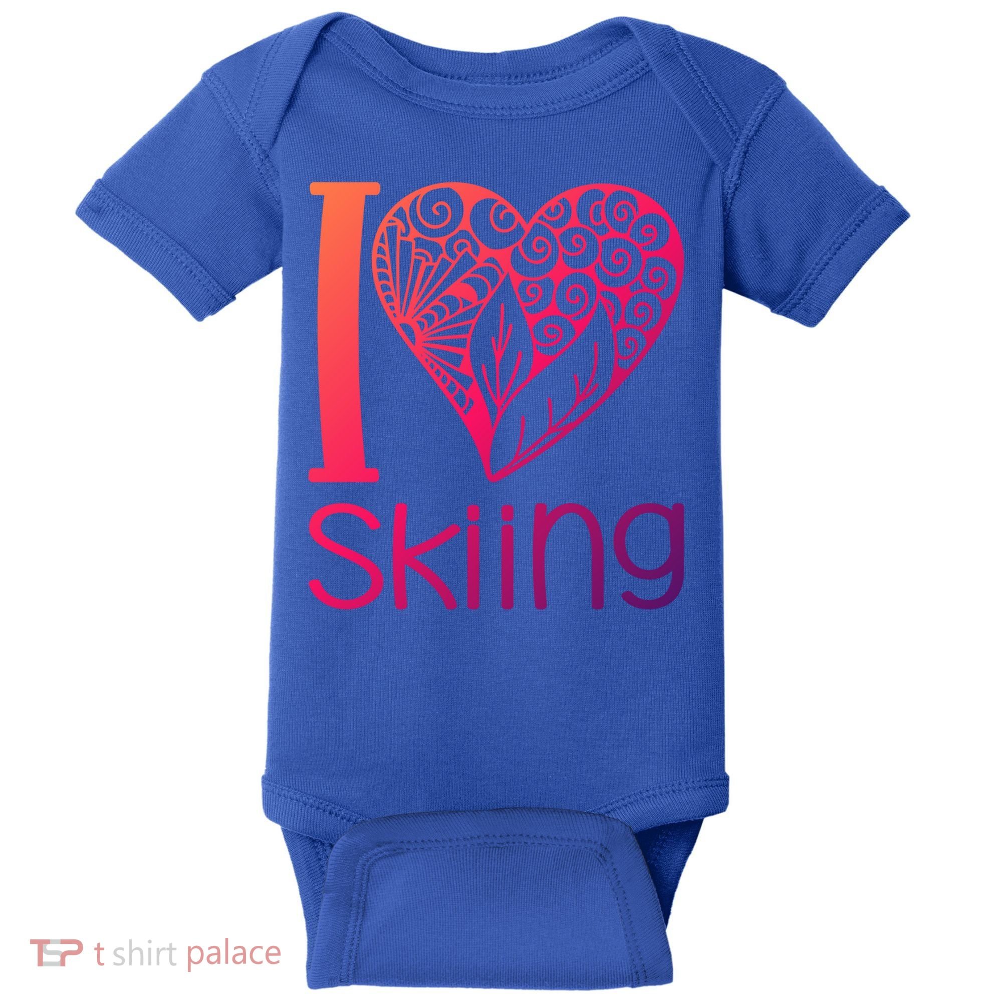 I Love Skiing For Ski Lovers Gift Baby Bodysuit