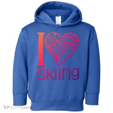 I Love Skiing For Ski Lovers Gift Toddler Hoodie