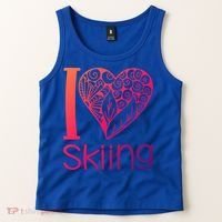 I Love Skiing For Ski Lovers Gift Tank Top thumb 2