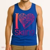 I Love Skiing For Ski Lovers Gift Tank Top thumb 3