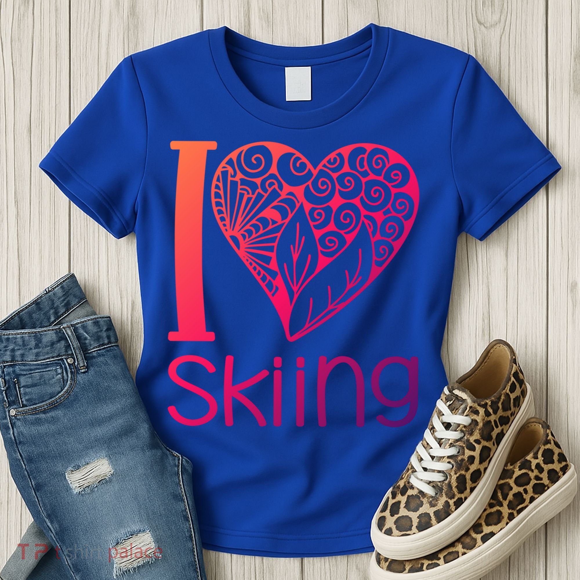 I Love Skiing For Ski Lovers Gift Women's T-Shirt