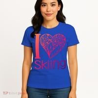 I Love Skiing For Ski Lovers Gift Women's T-Shirt thumb 4
