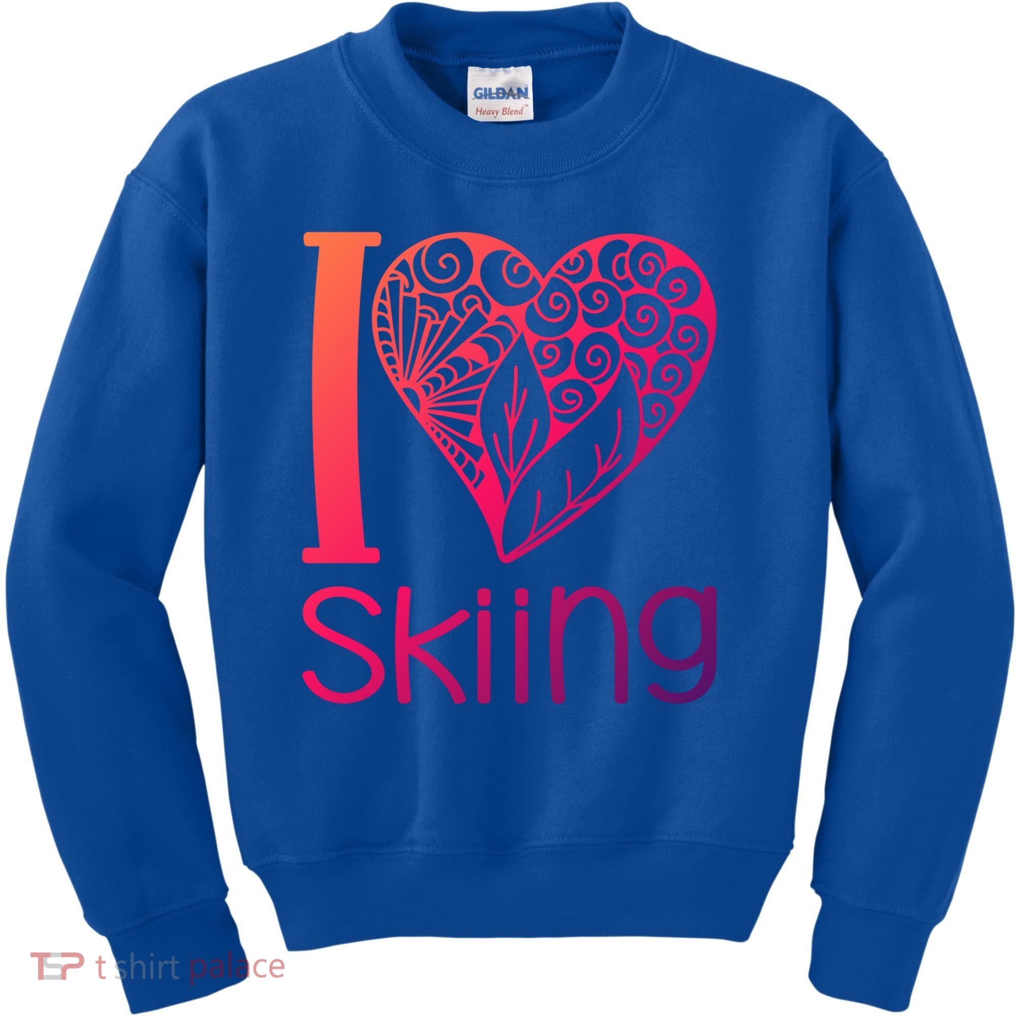 I Love Skiing For Ski Lovers Gift Kids Sweatshirt
