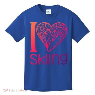 I Love Skiing For Ski Lovers Gift Kids T-Shirt