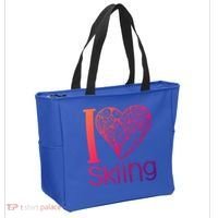 I Love Skiing For Ski Lovers Gift Tote Bag thumb 2