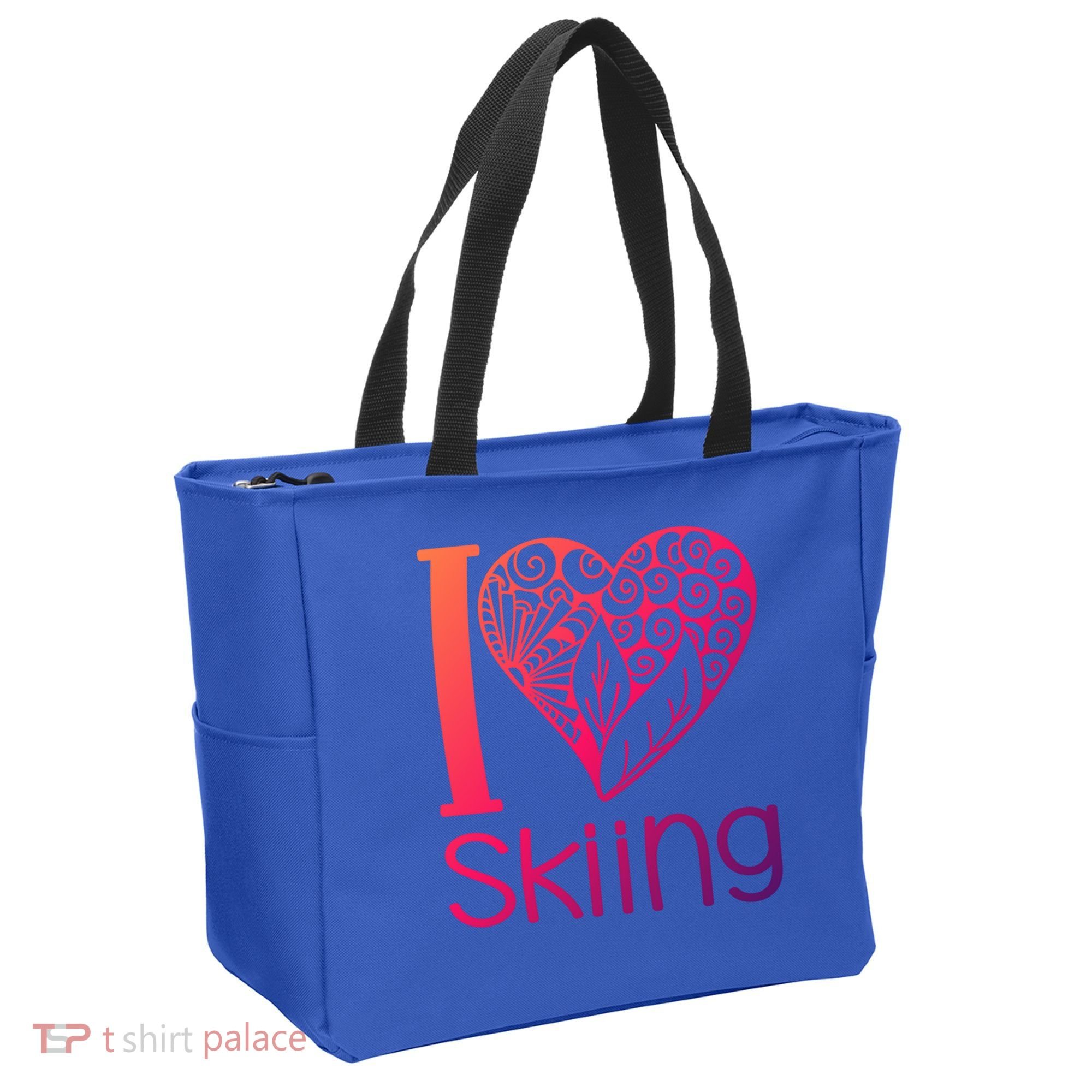 I Love Skiing For Ski Lovers Gift Tote Bag