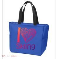 I Love Skiing For Ski Lovers Gift Tote Bag thumb 3