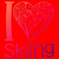 I Love Skiing For Ski Lovers Gift Santa Hat thumb 1