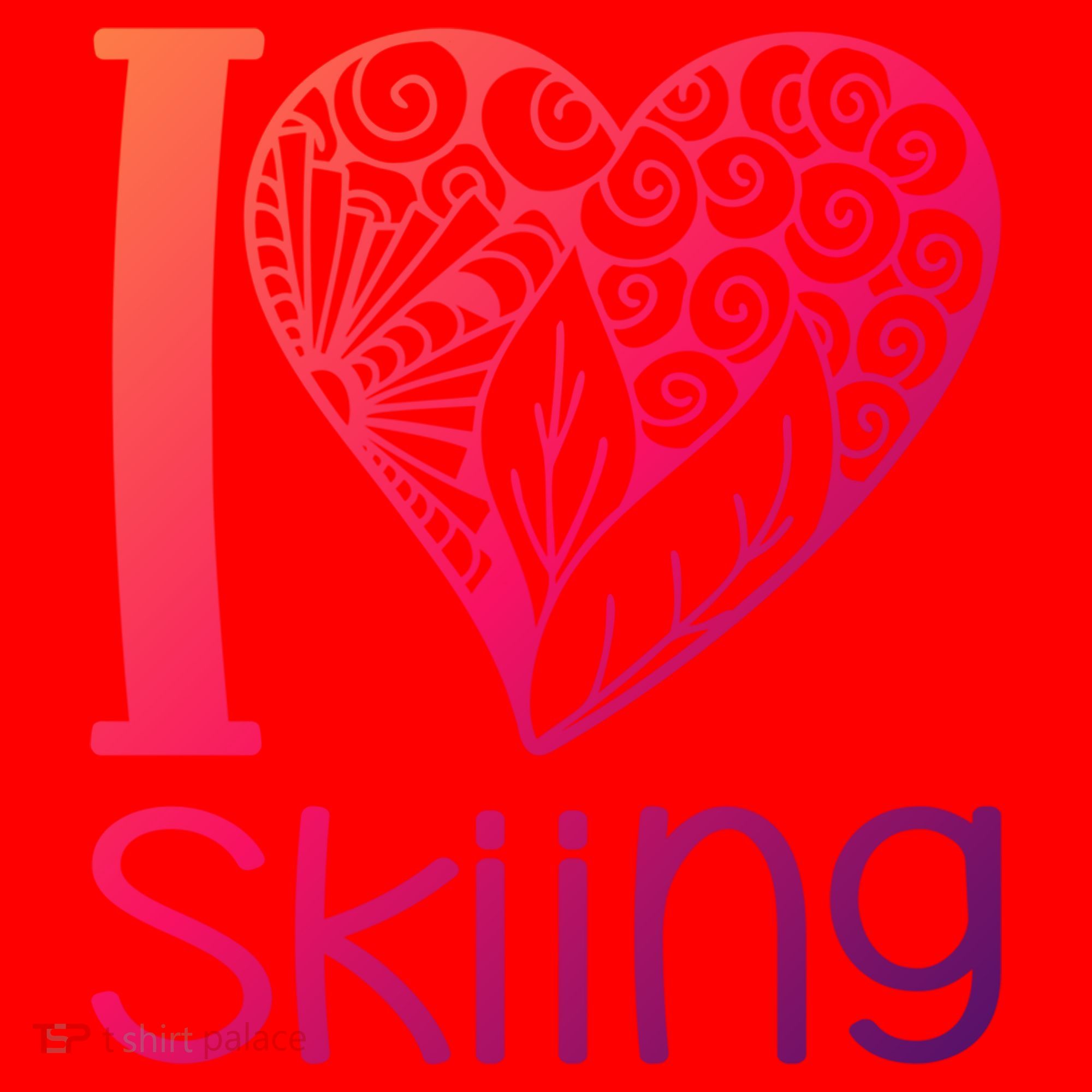 I Love Skiing For Ski Lovers Gift Santa Hat