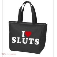 I Love Sluts Heart Tote Bag thumb 3