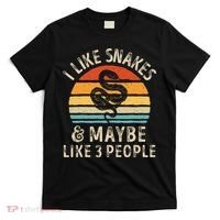 I Like Snakes And Maybe 3 People Snake Reptile Lover Retro T-Shirt thumb 0