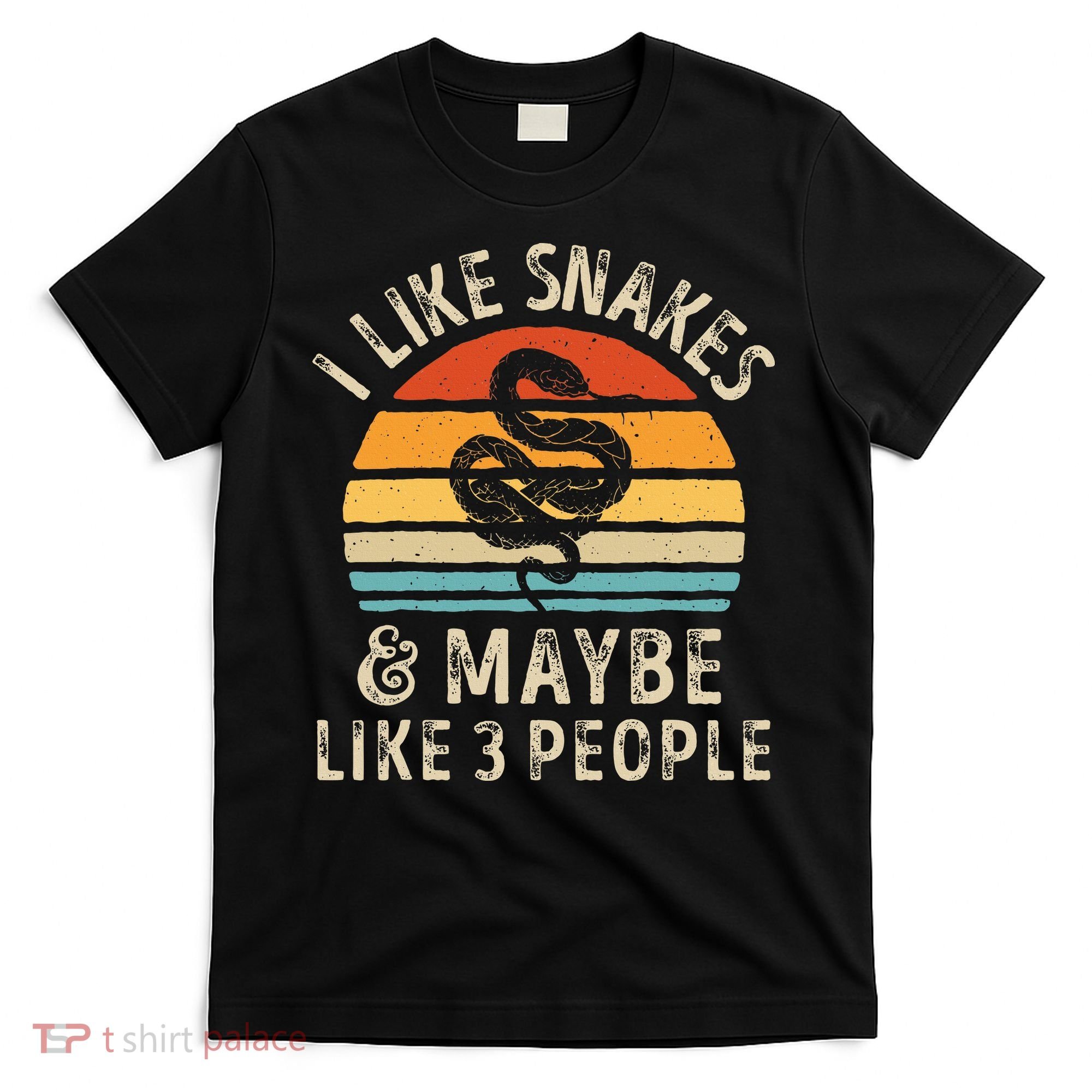 I Like Snakes And Maybe 3 People Snake Reptile Lover Retro T-Shirt