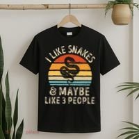 I Like Snakes And Maybe 3 People Snake Reptile Lover Retro T-Shirt thumb 2