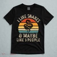 I Like Snakes And Maybe 3 People Snake Reptile Lover Retro T-Shirt thumb 5