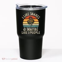 I Like Snakes And Maybe 3 People Snake Reptile Lover Retro Tumbler thumb 0