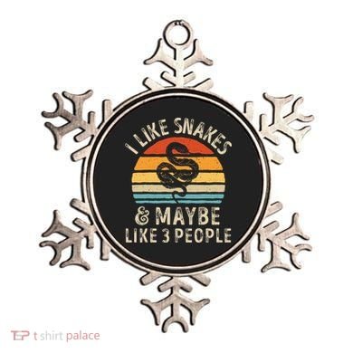 I Like Snakes And Maybe 3 People Snake Reptile Lover Retro Ornament