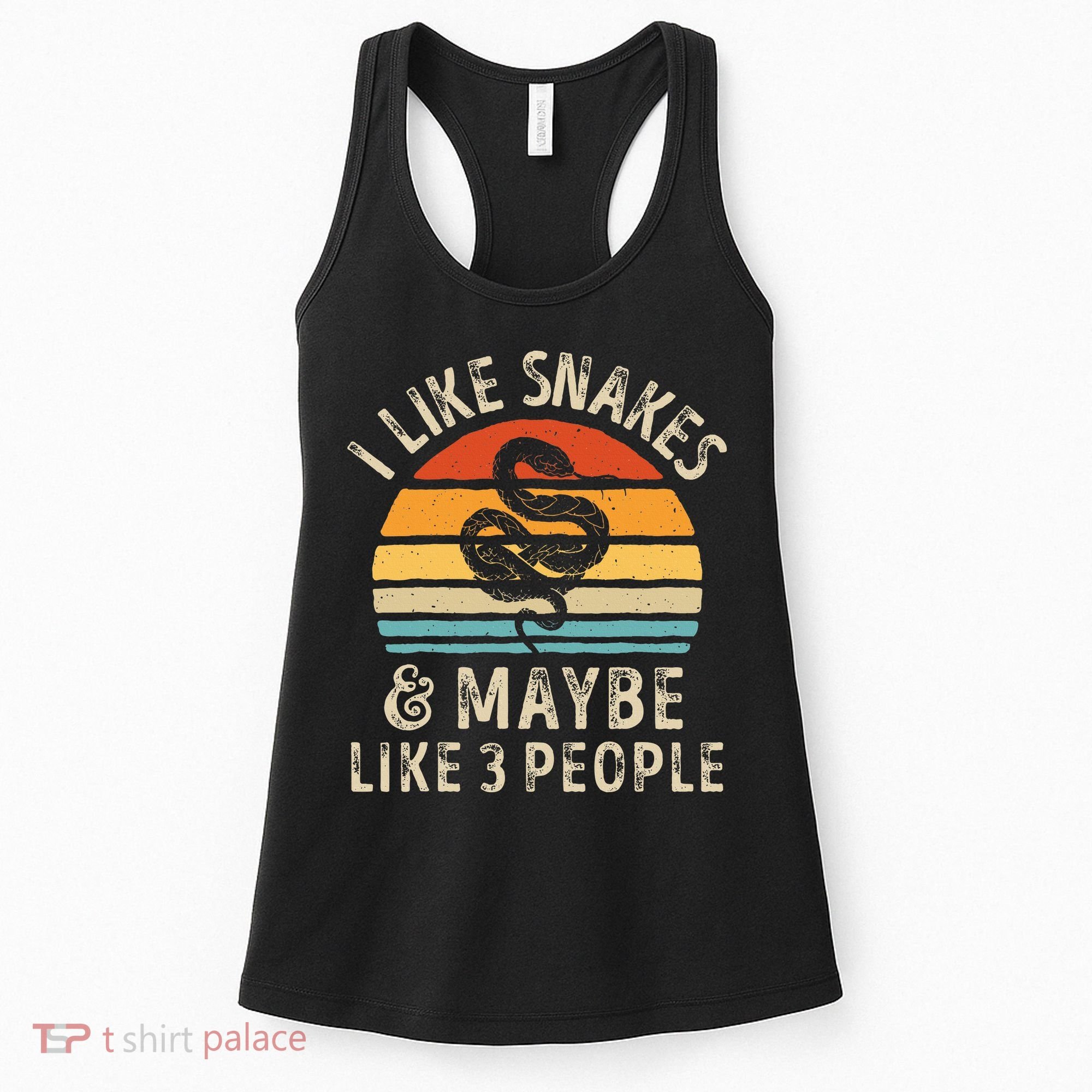 I Like Snakes And Maybe 3 People Snake Reptile Lover Retro Women's Tank Top