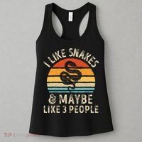 I Like Snakes And Maybe 3 People Snake Reptile Lover Retro Women's Tank Top thumb 3