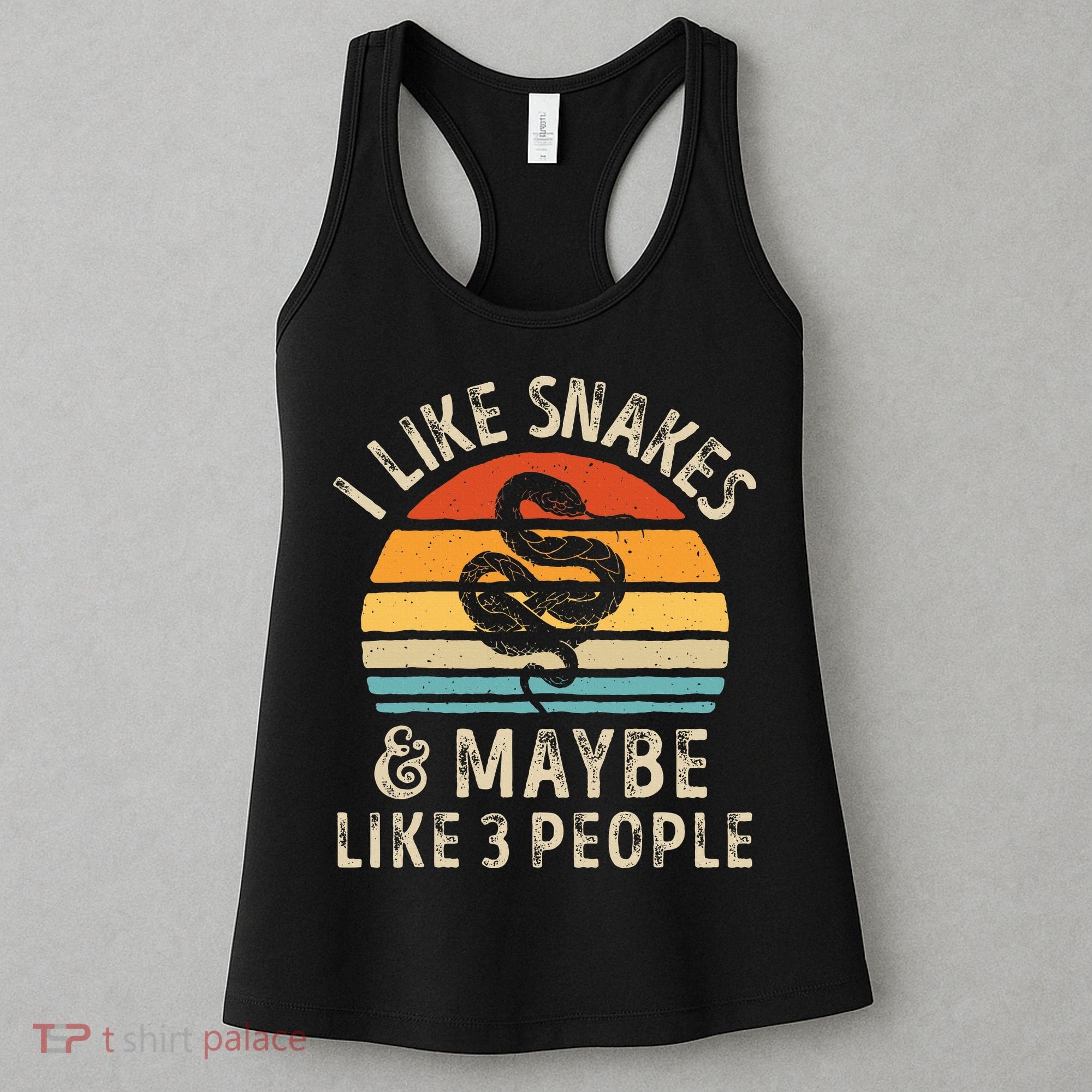 I Like Snakes And Maybe 3 People Snake Reptile Lover Retro Women's Tank Top
