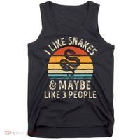 I Like Snakes And Maybe 3 People Snake Reptile Lover Retro Tank Top thumb 0