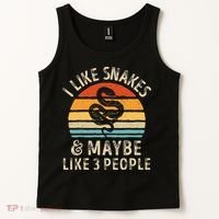 I Like Snakes And Maybe 3 People Snake Reptile Lover Retro Tank Top thumb 2