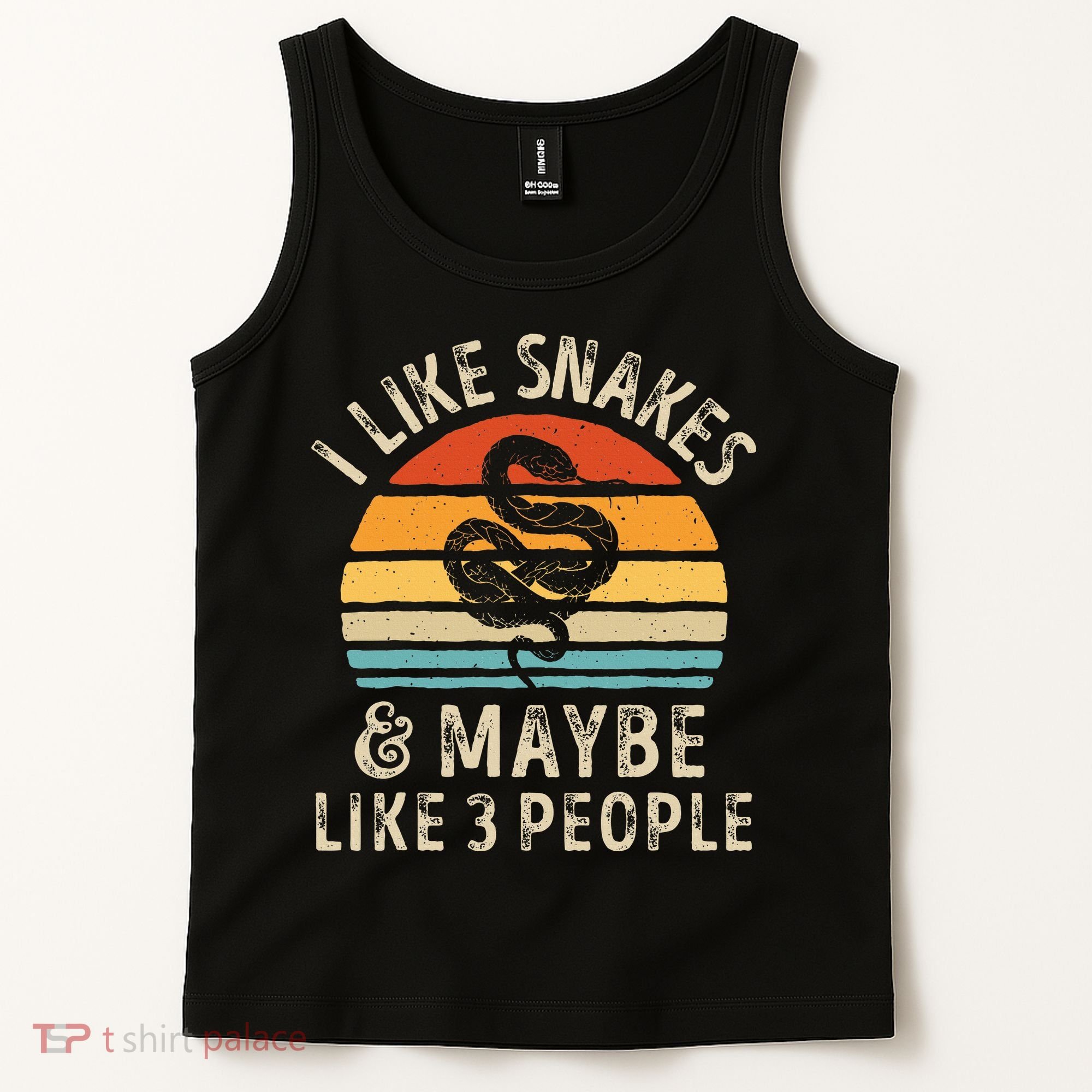 I Like Snakes And Maybe 3 People Snake Reptile Lover Retro Tank Top