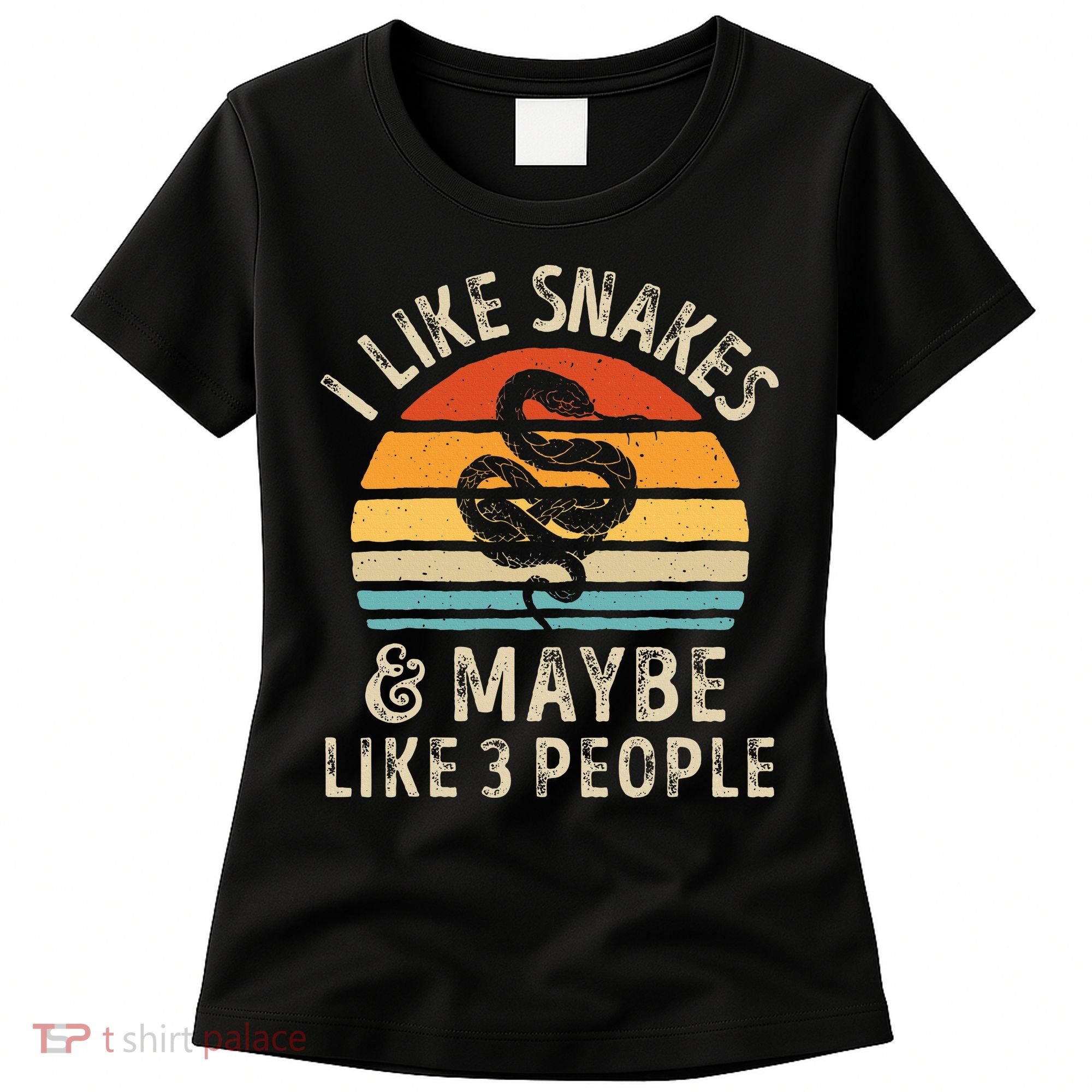 I Like Snakes And Maybe 3 People Snake Reptile Lover Retro Women's T-Shirt