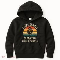 I Like Snakes And Maybe 3 People Snake Reptile Lover Retro Kids Hoodie thumb 0