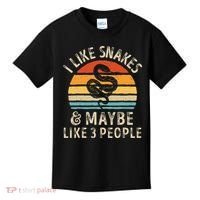 I Like Snakes And Maybe 3 People Snake Reptile Lover Retro Kids T-Shirt thumb 0