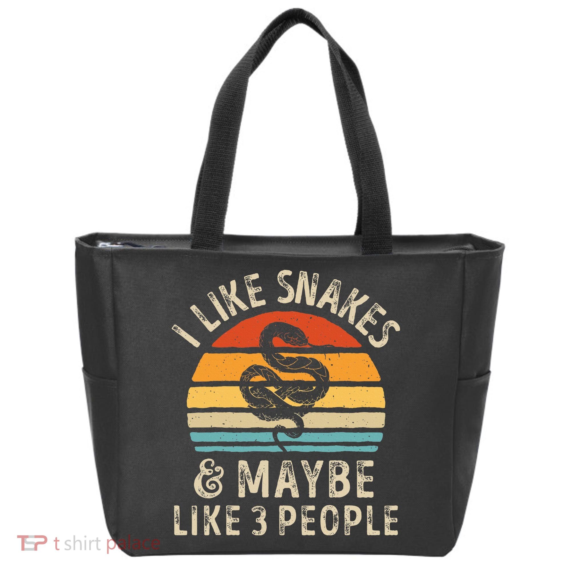 I Like Snakes And Maybe 3 People Snake Reptile Lover Retro Tote Bag