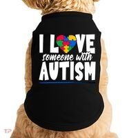 I Love Someone With Autism Awareness Month Doggie Tank thumb 0
