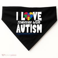 I Love Someone With Autism Awareness Month USA-Made Doggie Bandana thumb 0