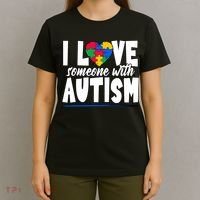 I Love Someone With Autism Awareness Month T-Shirt thumb 4