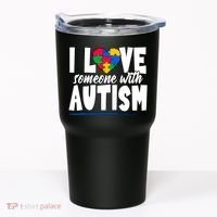 I Love Someone With Autism Awareness Month Tumbler thumb 0