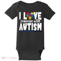 I Love Someone With Autism Awareness Month Baby Bodysuit thumb 0