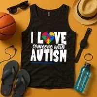 I Love Someone With Autism Awareness Month Tank Top thumb 4