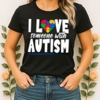 I Love Someone With Autism Awareness Month Women's T-Shirt thumb 2