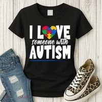 I Love Someone With Autism Awareness Month Women's T-Shirt thumb 3
