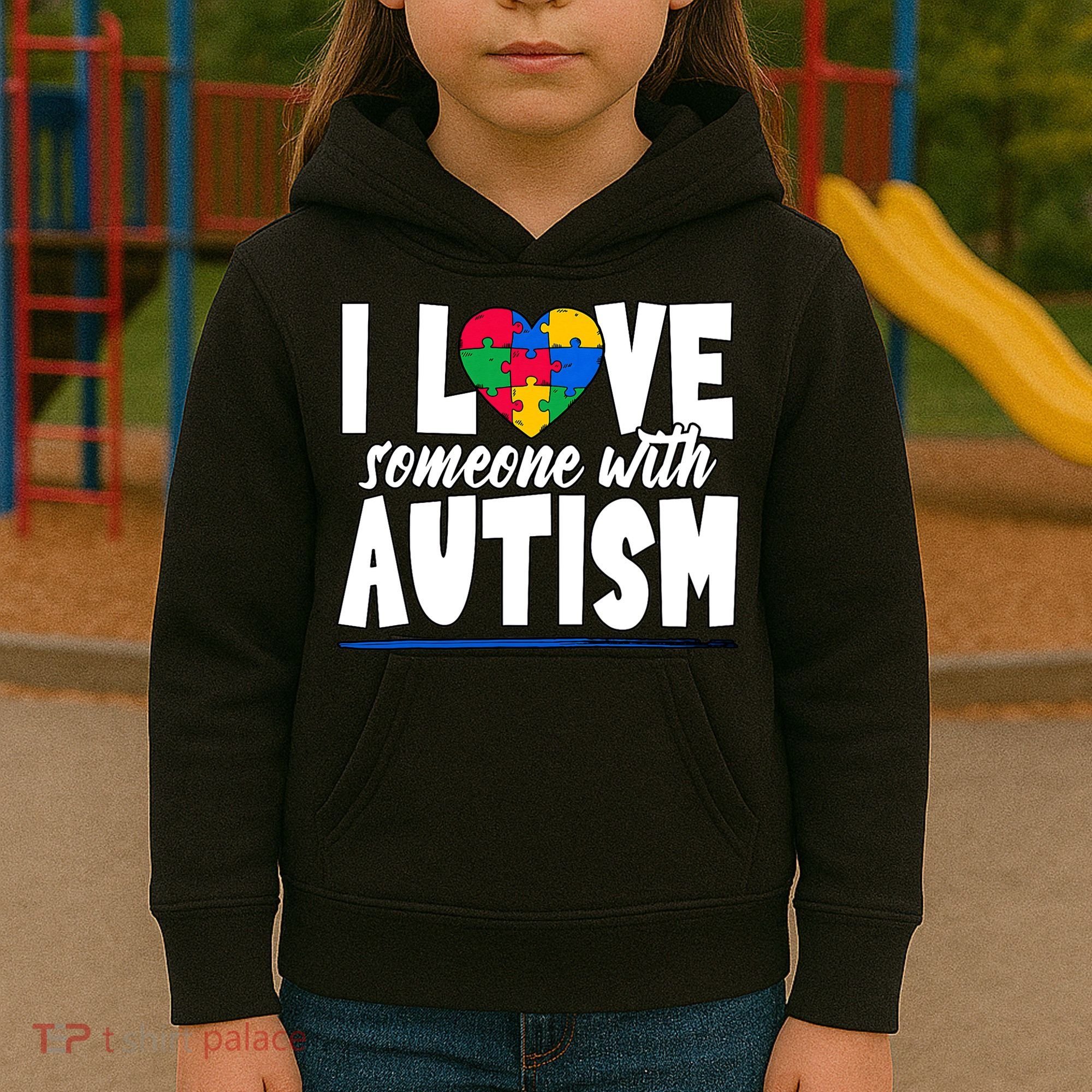 I Love Someone With Autism Awareness Month Kids Hoodie