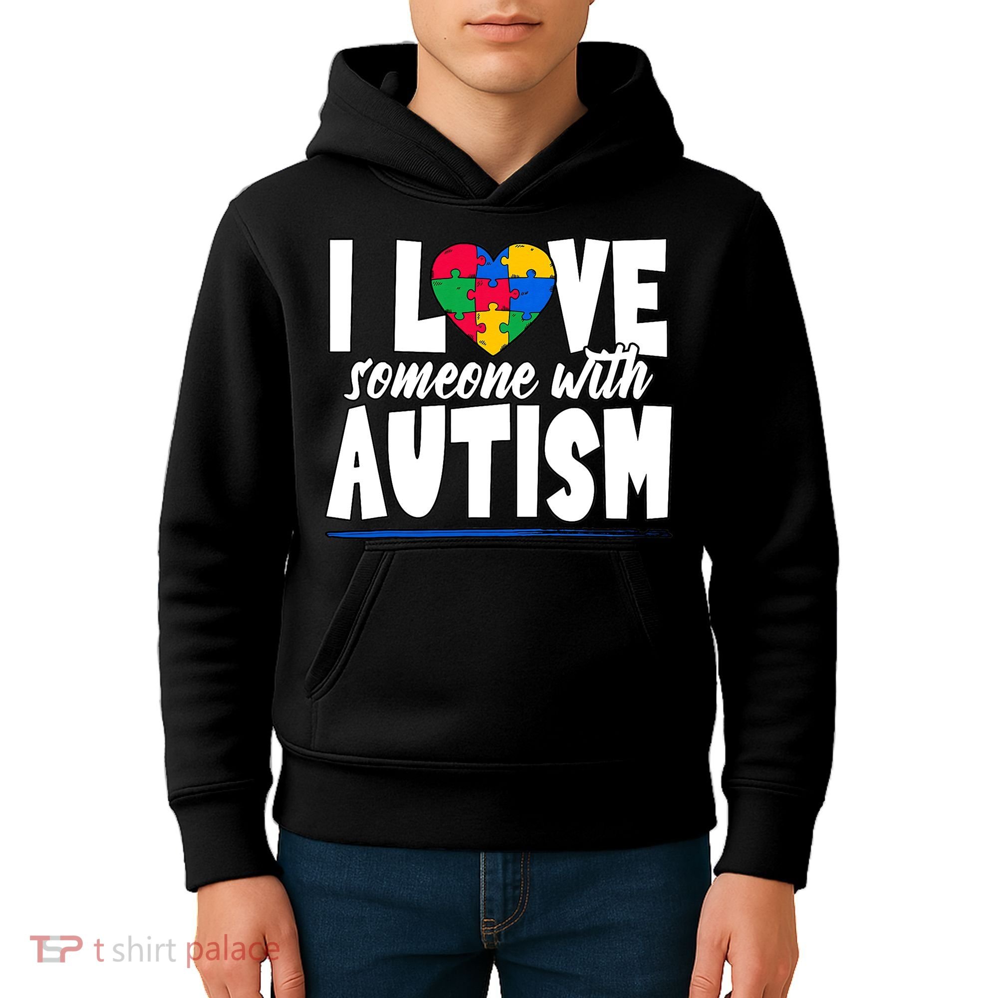 I Love Someone With Autism Awareness Month Kids Hoodie