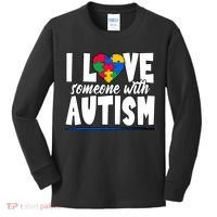 I Love Someone With Autism Awareness Month Kids Long Sleeve Shirt thumb 0