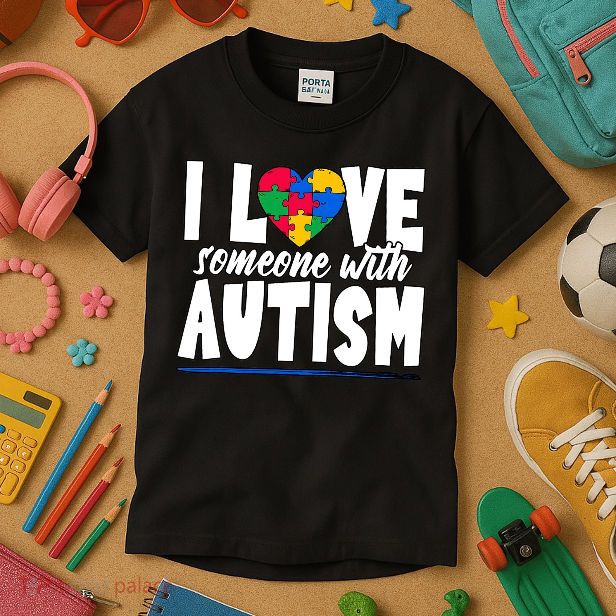 I Love Someone With Autism Awareness Month Kids T-Shirt