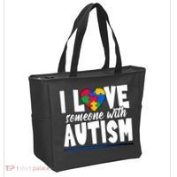 I Love Someone With Autism Awareness Month Tote Bag thumb 2