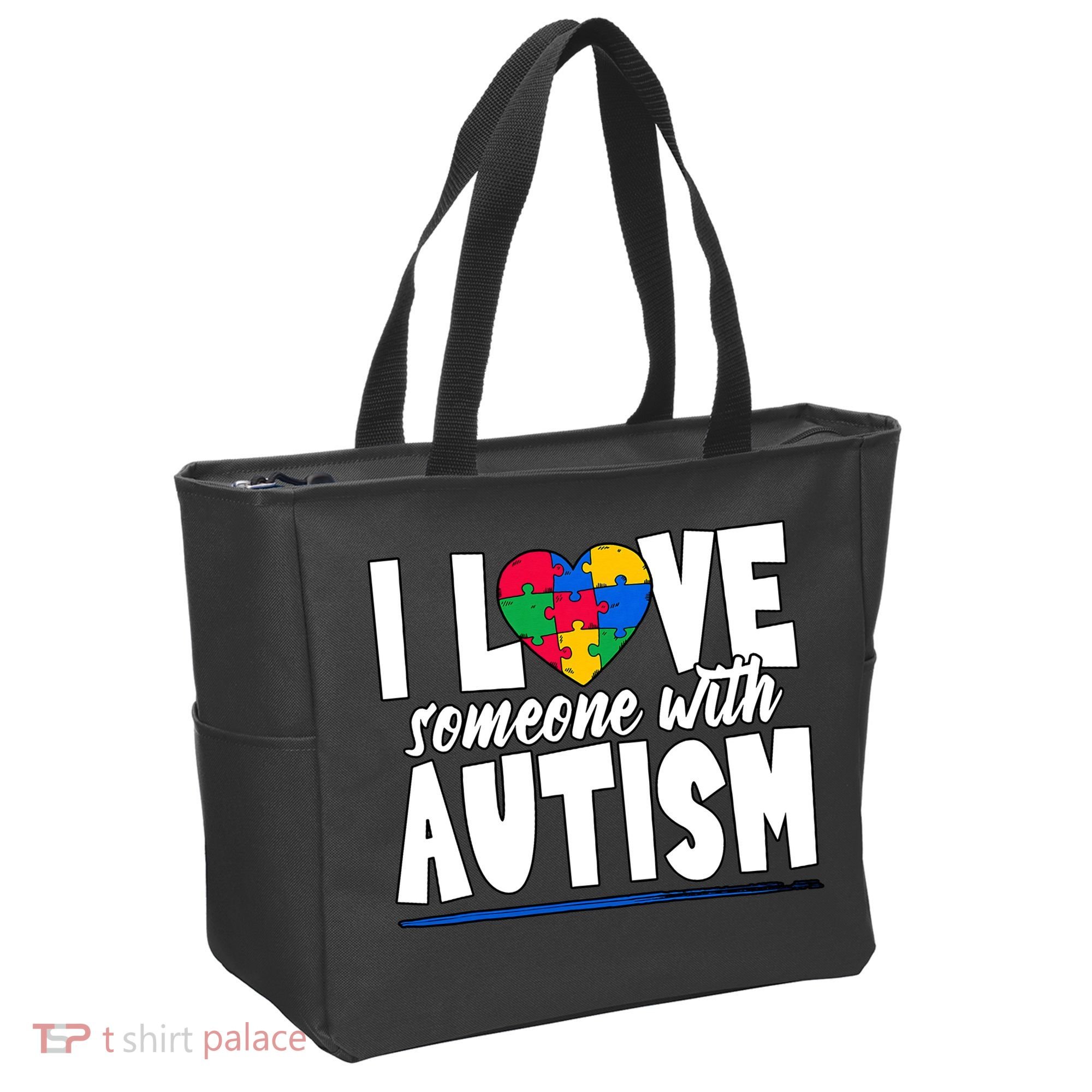 I Love Someone With Autism Awareness Month Tote Bag