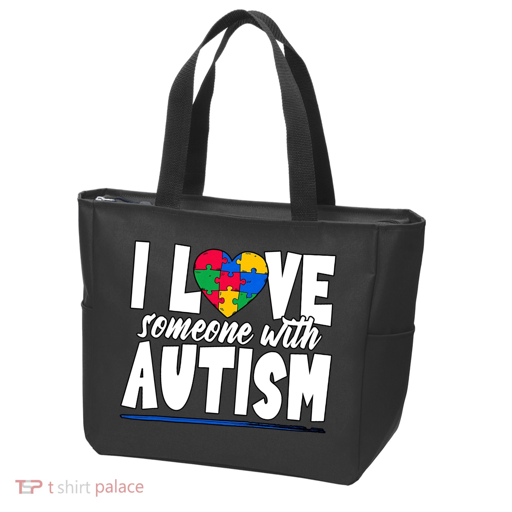 I Love Someone With Autism Awareness Month Tote Bag