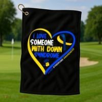 I Love Someone With Down Syndrome Awareness Golf Towel thumb 1