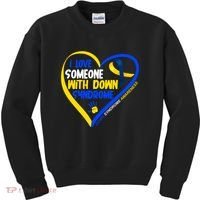 I Love Someone With Down Syndrome Awareness Kids Sweatshirt thumb 0