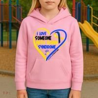 I Love Someone With Down Syndrome Awareness Kids Hoodie thumb 3