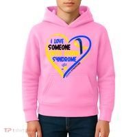 I Love Someone With Down Syndrome Awareness Kids Hoodie thumb 4